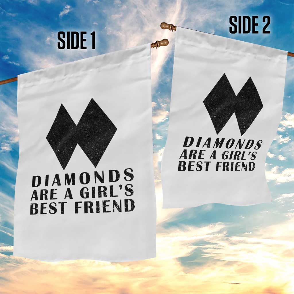 Funny Skiing Snowboarding Garden Flag Diamonds Are A Girls Best Friend