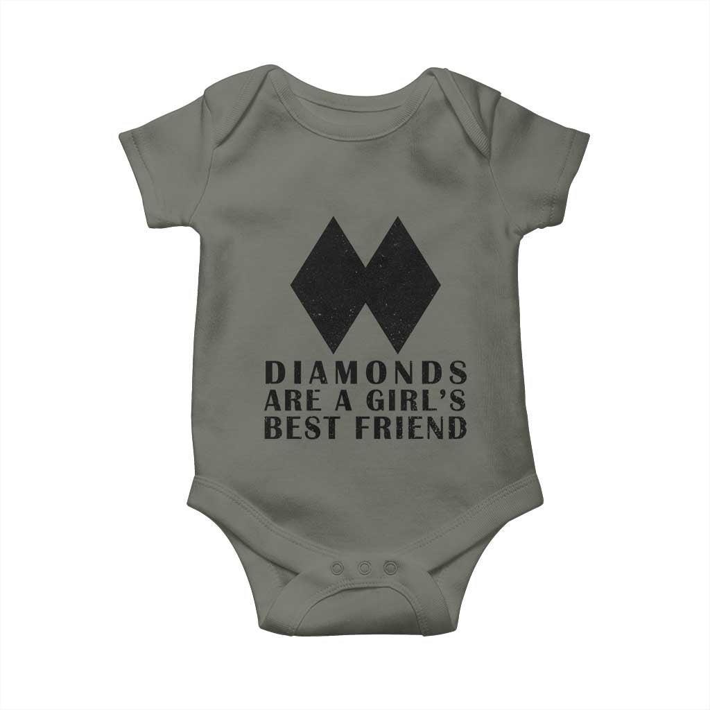 Funny Skiing Snowboarding Baby Onesie Diamonds Are A Girls Best Friend