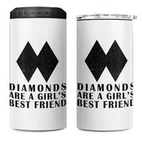 Funny Skiing Snowboarding 4 in 1 Can Cooler Tumbler Diamonds Are A Girls Best Friend