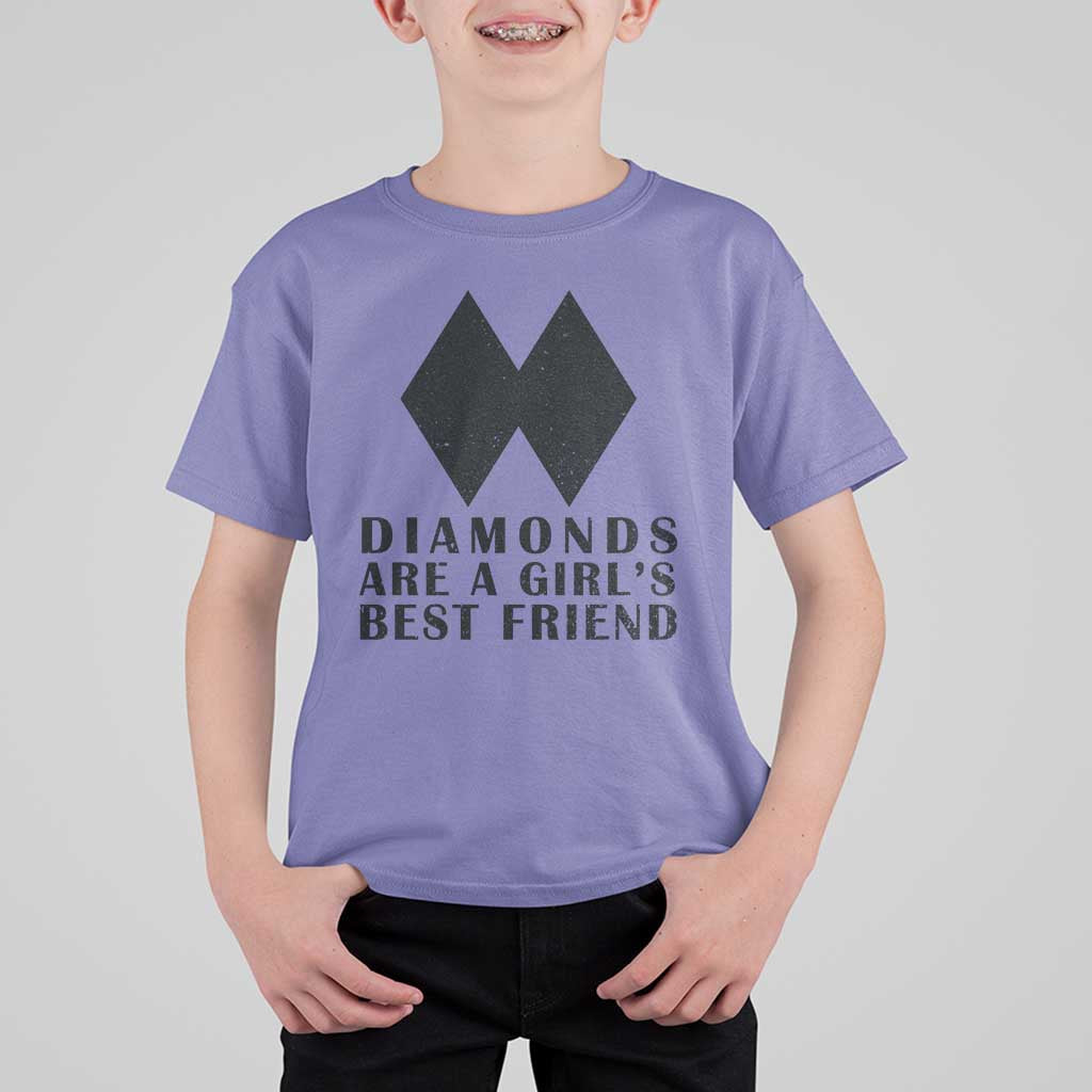Funny Skiing Snowboarding T Shirt For Kid Diamonds Are A Girls Best Friend
