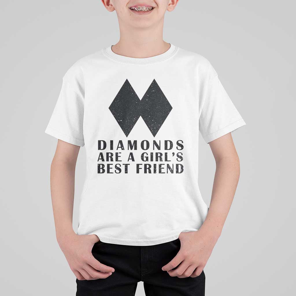 Funny Skiing Snowboarding T Shirt For Kid Diamonds Are A Girls Best Friend