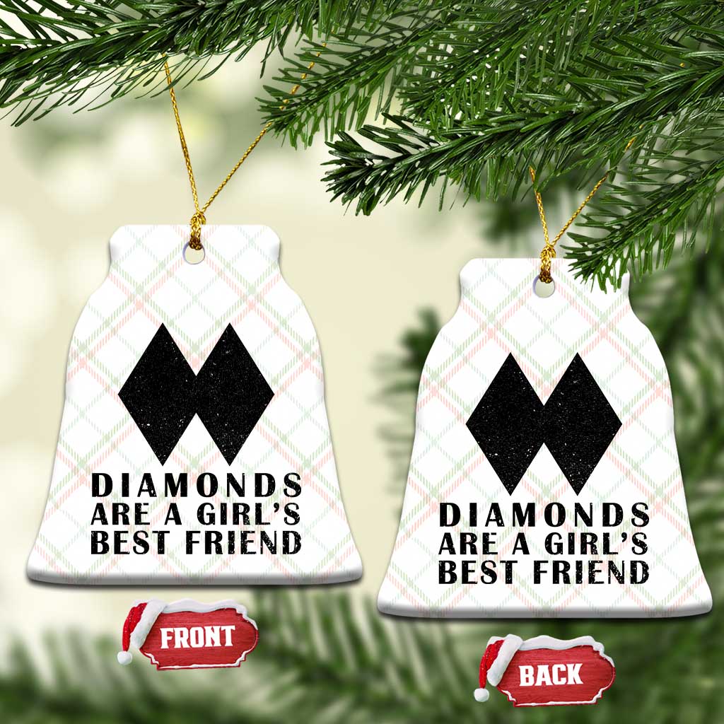 Funny Skiing Snowboarding Ceramic Ornament Diamonds Are A Girls Best Friend