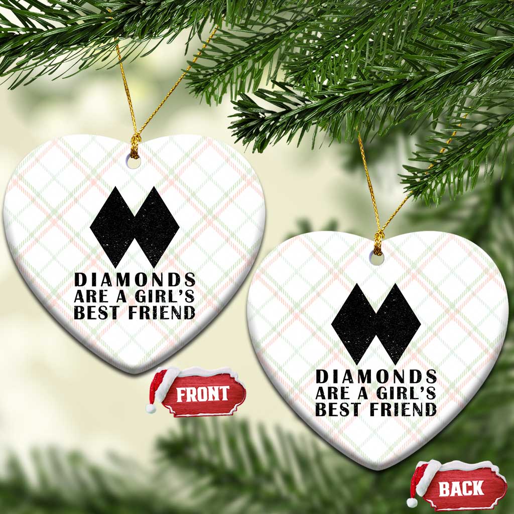 Funny Skiing Snowboarding Ceramic Ornament Diamonds Are A Girls Best Friend