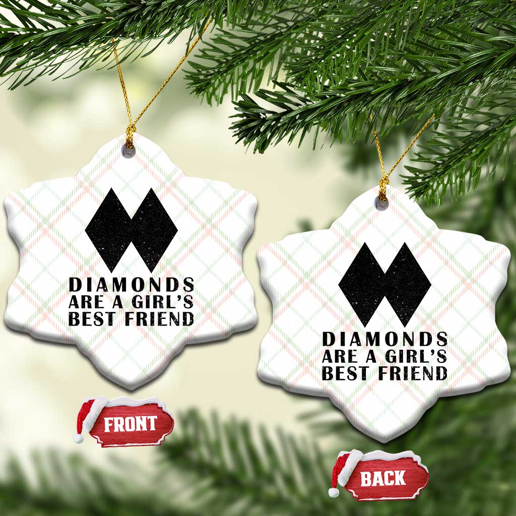 Funny Skiing Snowboarding Ceramic Ornament Diamonds Are A Girls Best Friend