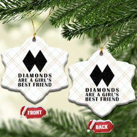 Funny Skiing Snowboarding Ceramic Ornament Diamonds Are A Girls Best Friend