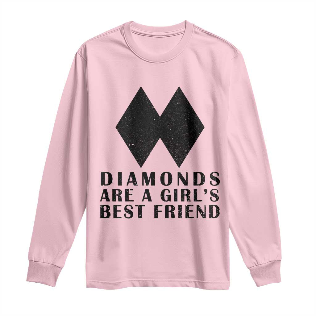 Funny Skiing Snowboarding Long Sleeve Shirt Diamonds Are A Girls Best Friend