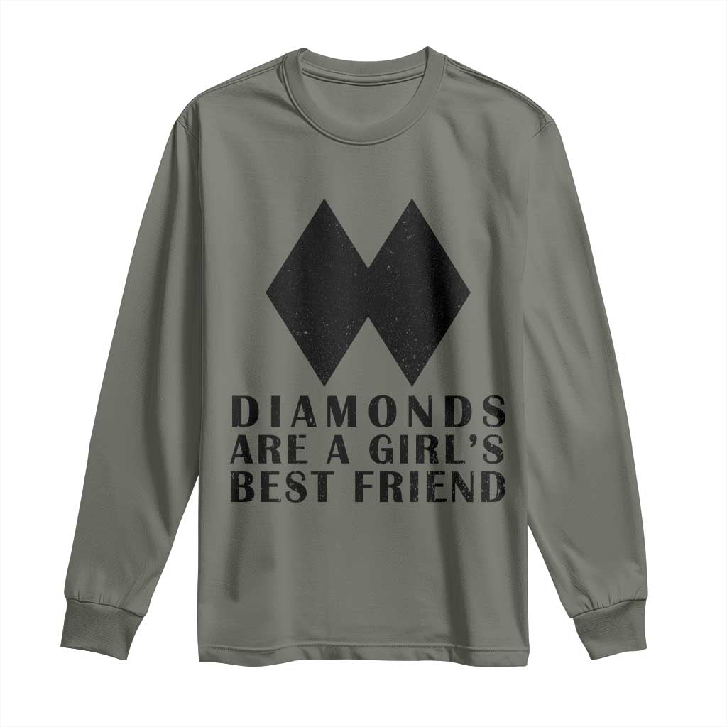 Funny Skiing Snowboarding Long Sleeve Shirt Diamonds Are A Girls Best Friend