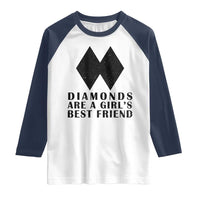 Funny Skiing Snowboarding Raglan Shirt Diamonds Are A Girls Best Friend