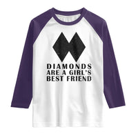 Funny Skiing Snowboarding Raglan Shirt Diamonds Are A Girls Best Friend