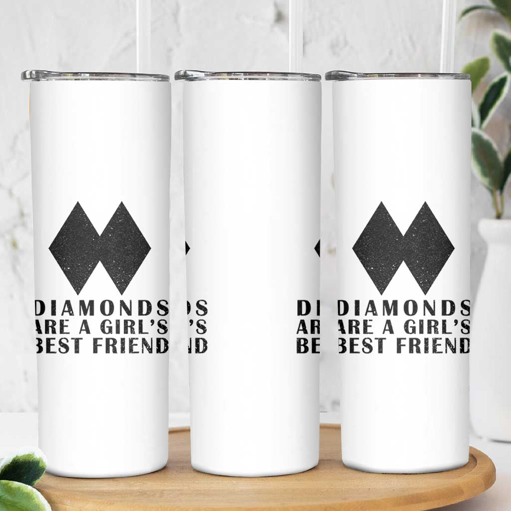 Funny Skiing Snowboarding Skinny Tumbler Diamonds Are A Girls Best Friend