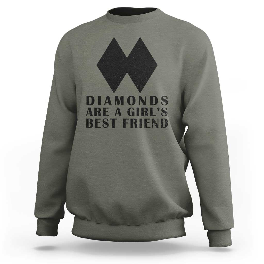 Funny Skiing Snowboarding Sweatshirt Diamonds Are A Girls Best Friend