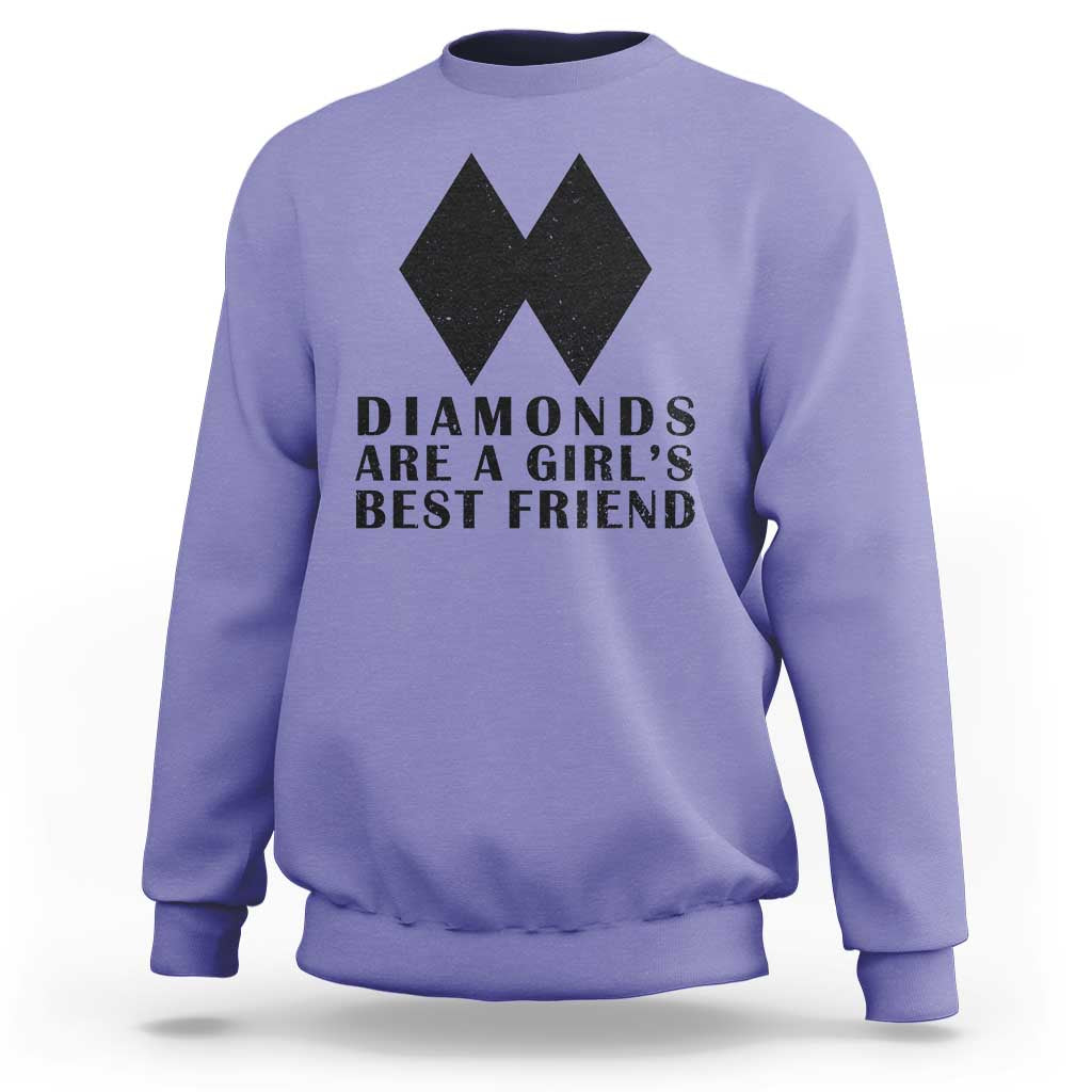 Funny Skiing Snowboarding Sweatshirt Diamonds Are A Girls Best Friend