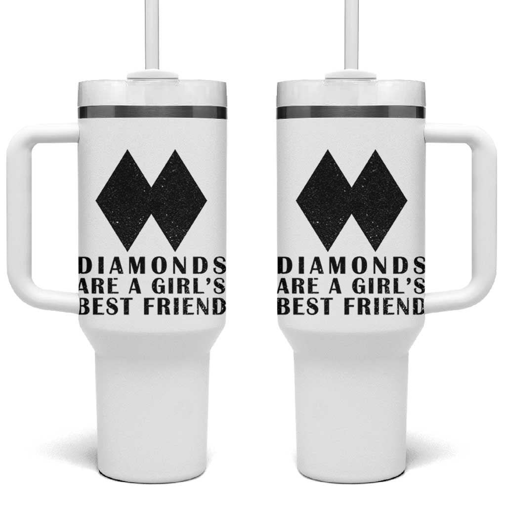 Funny Skiing Snowboarding Tumbler With Handle Diamonds Are A Girls Best Friend