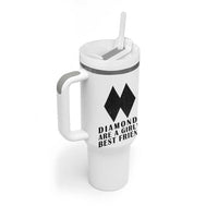 Funny Skiing Snowboarding Tumbler With Handle Diamonds Are A Girls Best Friend