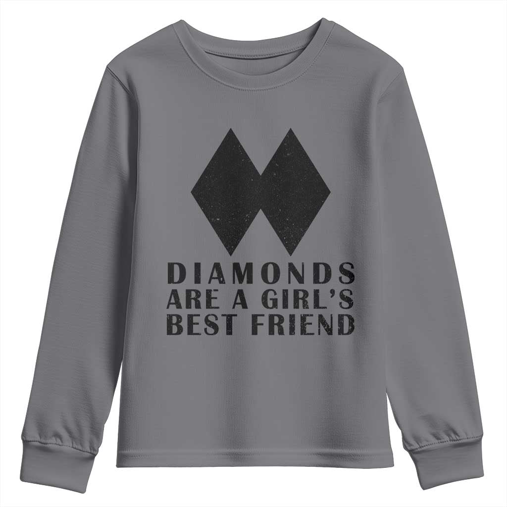 Funny Skiing Snowboarding Youth Sweatshirt Diamonds Are A Girls Best Friend