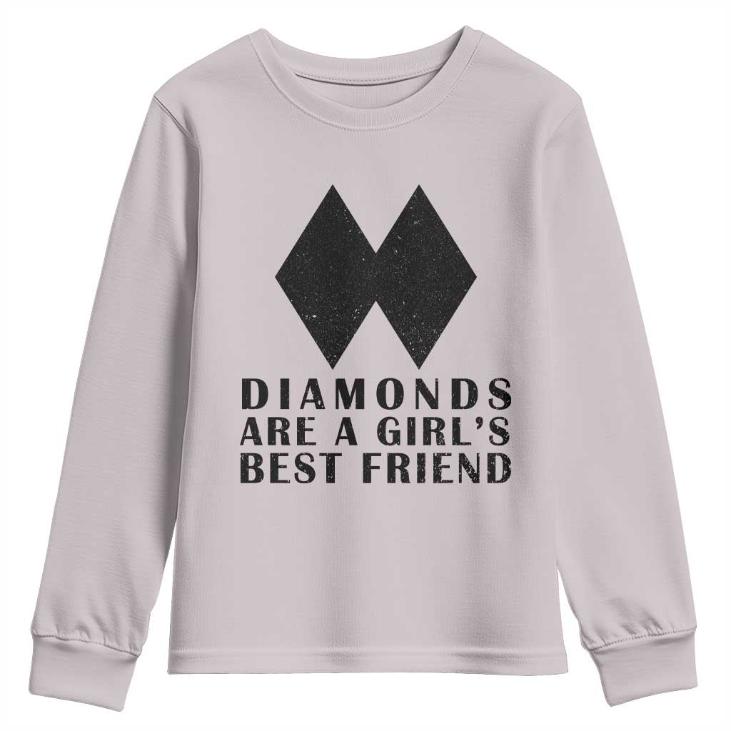 Funny Skiing Snowboarding Youth Sweatshirt Diamonds Are A Girls Best Friend