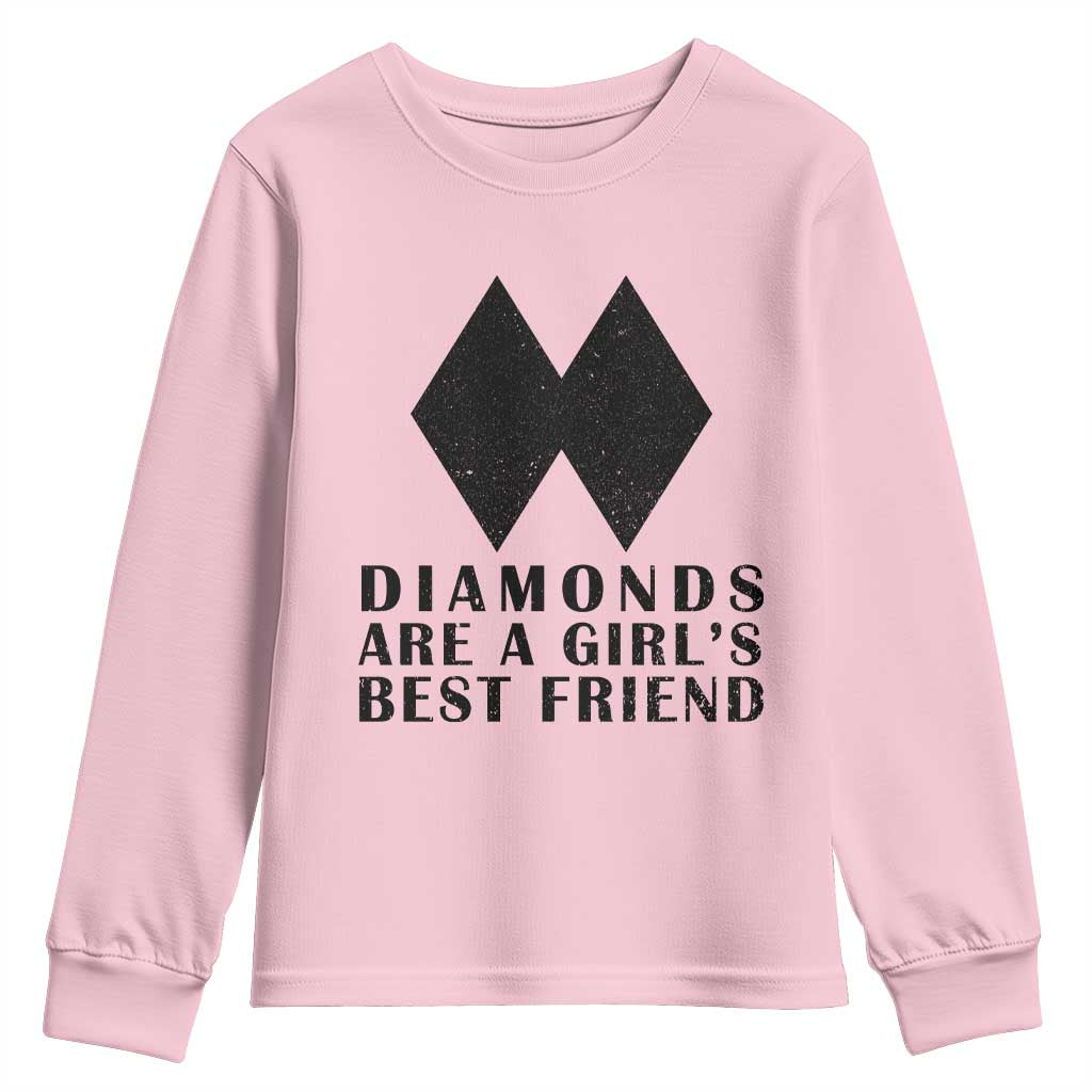 Funny Skiing Snowboarding Youth Sweatshirt Diamonds Are A Girls Best Friend
