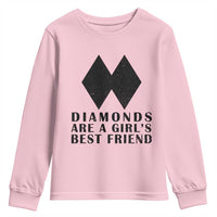 Funny Skiing Snowboarding Youth Sweatshirt Diamonds Are A Girls Best Friend