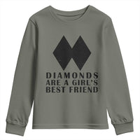 Funny Skiing Snowboarding Youth Sweatshirt Diamonds Are A Girls Best Friend