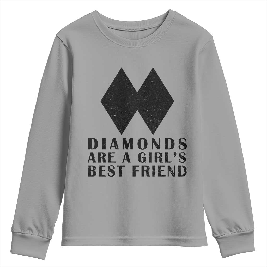 Funny Skiing Snowboarding Youth Sweatshirt Diamonds Are A Girls Best Friend