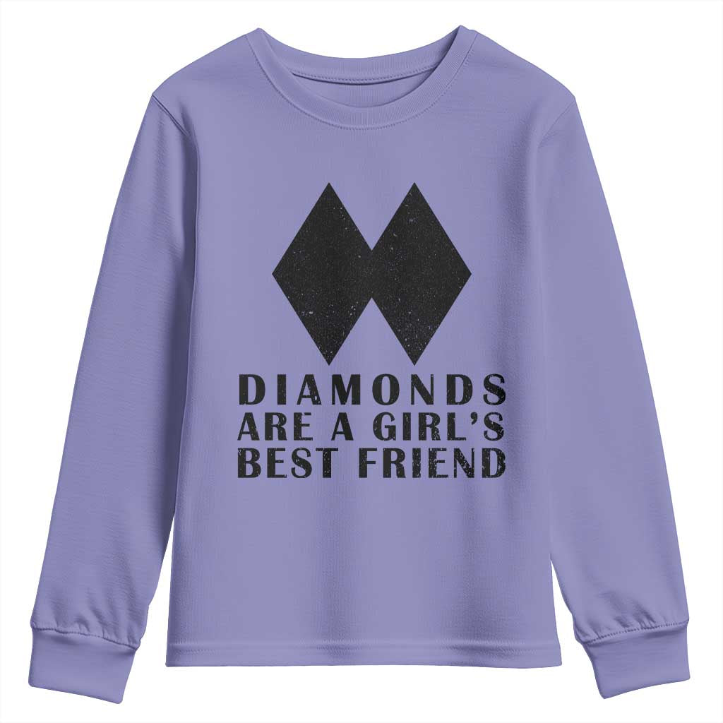 Funny Skiing Snowboarding Youth Sweatshirt Diamonds Are A Girls Best Friend