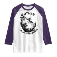 Funny Cat Mother I Am But Skin And Bone Raglan Shirt - Wonder Print Shop