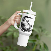 Funny Cat Mother I Am But Skin And Bone Tumbler With Handle - Wonder Print Shop