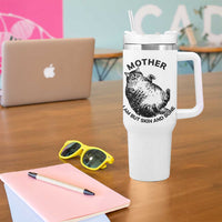 Funny Cat Mother I Am But Skin And Bone Tumbler With Handle - Wonder Print Shop