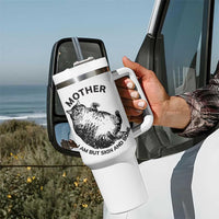 Funny Cat Mother I Am But Skin And Bone Tumbler With Handle - Wonder Print Shop