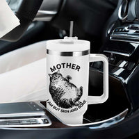 Funny Cat Mother I Am But Skin And Bone Tumbler With Handle - Wonder Print Shop