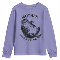 Funny Cat Mother I Am But Skin And Bone Youth Sweatshirt - Wonder Print Shop