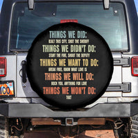 Funny 80s 90s Music Lover Spare Tire Cover Things We Did Didnt Want Will Wont Do - Wonder Print Shop