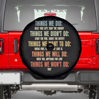 Funny 80s 90s Music Lover Spare Tire Cover Things We Did Didnt Want Will Wont Do - Wonder Print Shop