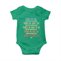 Funny 80s 90s Music Lover Baby Onesie Things We Did Didnt Want Will Wont Do - Wonder Print Shop