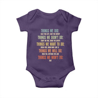 Funny 80s 90s Music Lover Baby Onesie Things We Did Didnt Want Will Wont Do - Wonder Print Shop