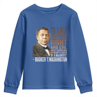 Booker Taliaferro Washington Youth Sweatshirt A Lie Doesn't Become Truth Black History Month
