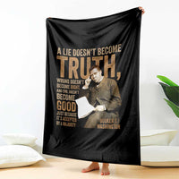 Booker Taliaferro Washington Throw Blanket A Lie Doesnt Become Truth Wrong Doesnt Become Right