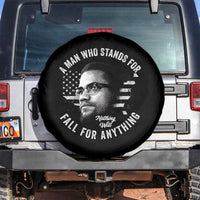 Malcolm X Spare Tire Cover A Man Who Stands For Nothing Will Fall For Anything American Flag - Wonder Print Shop