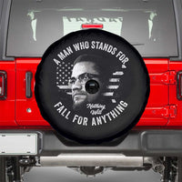 Malcolm X Spare Tire Cover A Man Who Stands For Nothing Will Fall For Anything American Flag - Wonder Print Shop