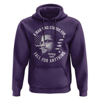Malcolm X Hoodie A Man Who Stands For Nothing Will Fall For Anything American Flag - Wonder Print Shop