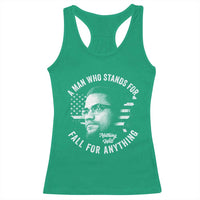 Malcolm X Racerback Tank Top A Man Who Stands For Nothing Will Fall For Anything American Flag - Wonder Print Shop