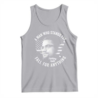 Malcolm X Tank Top A Man Who Stands For Nothing Will Fall For Anything American Flag - Wonder Print Shop