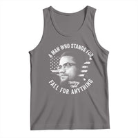Malcolm X Tank Top A Man Who Stands For Nothing Will Fall For Anything American Flag - Wonder Print Shop