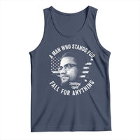 Malcolm X Tank Top A Man Who Stands For Nothing Will Fall For Anything American Flag - Wonder Print Shop