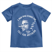 Malcolm X Toddler T Shirt A Man Who Stands For Nothing Will Fall For Anything American Flag - Wonder Print Shop