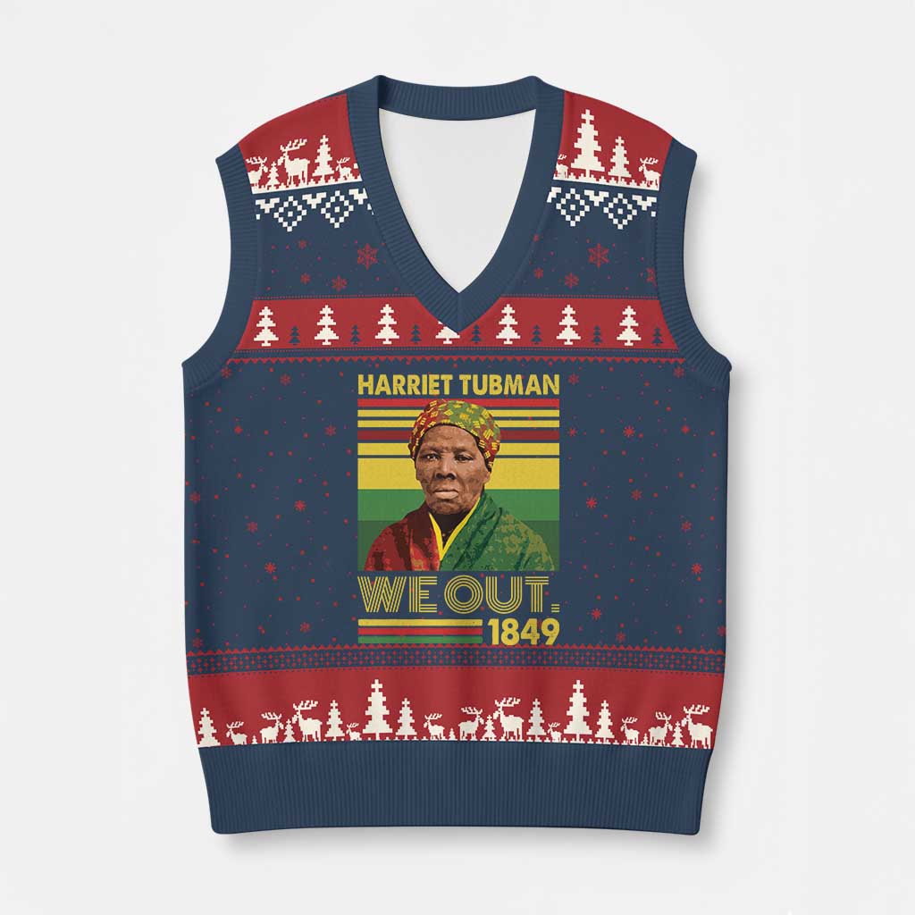 Harriet Tubman V-Neck Knit Sweater Vest We Out 1849 African American History