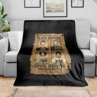 Black History Civil Rights Mugshots Throw Blanket Malcolm X MLK John Lewis Huey P Newton