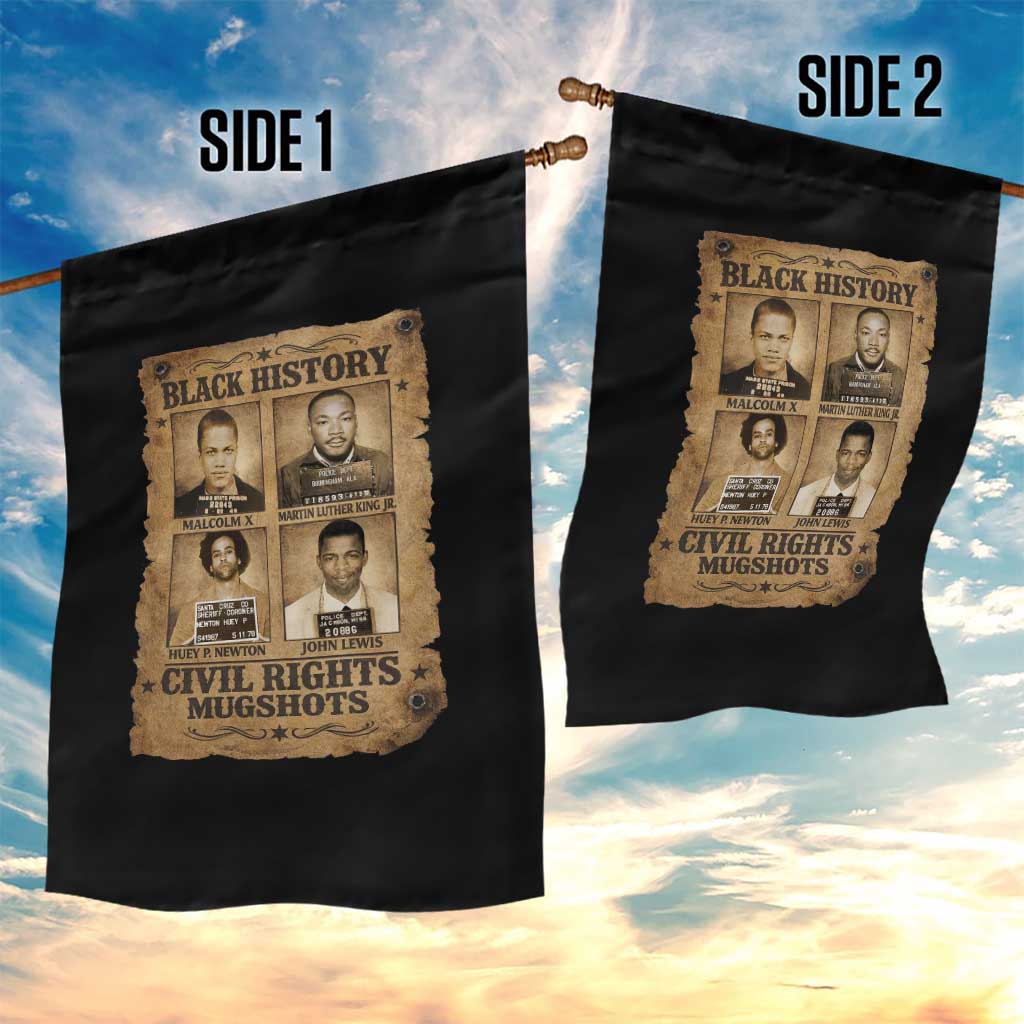 Black History Civil Rights Mugshots Garden Flag Malcolm X MLK John Lewis Huey P Newton