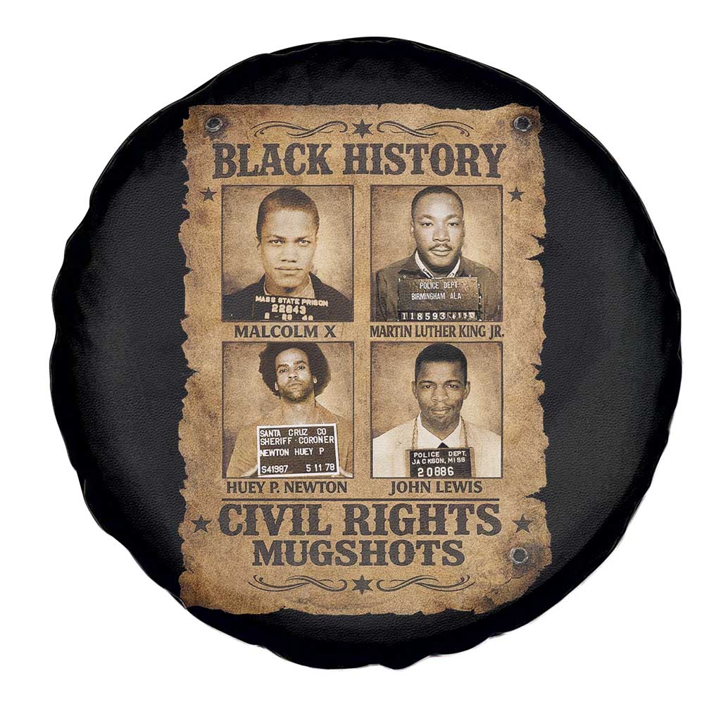 Black History Civil Rights Mugshots Spare Tire Cover Malcolm X MLK John Lewis Huey P Newton