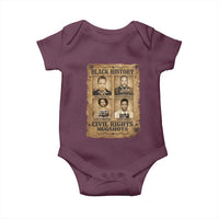 Black History Civil Rights Mugshots Baby Onesie Malcolm X MLK John Lewis Huey P Newton